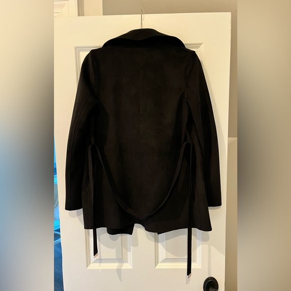 H&M BLACK MICROSUEDE JACKET- SIZE XS - Picture 6 of 6